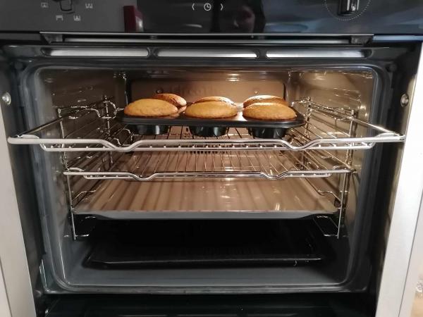 Muffins baking in the oven in Brakendon Close's communal kitchen.