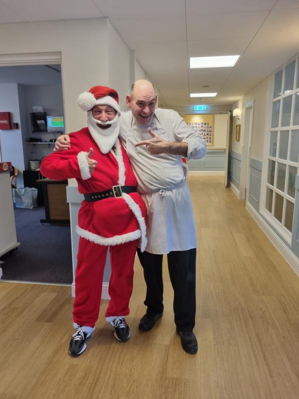 Manager Jason dresses up as Santa in Norwich based care home Corton House