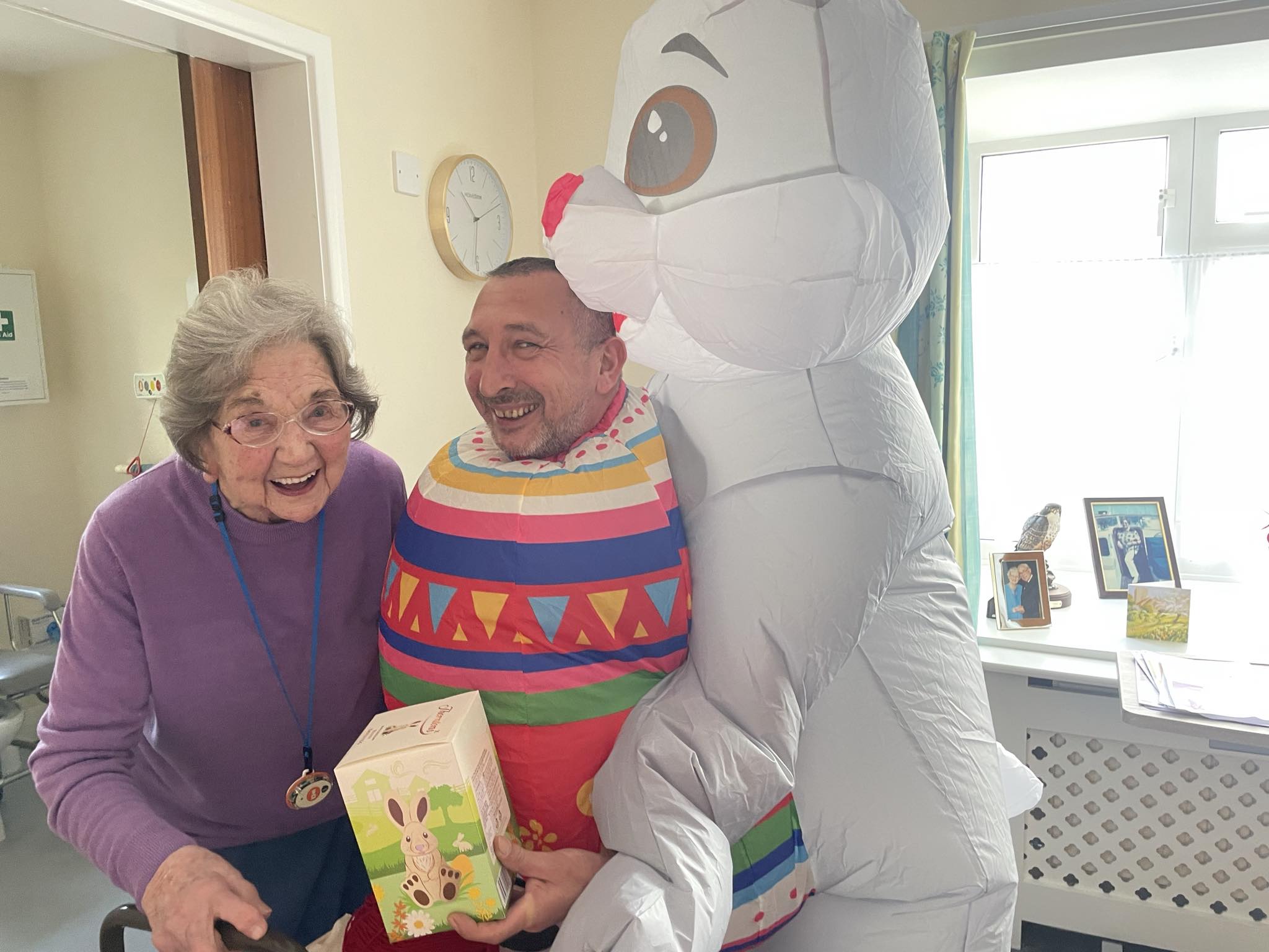 laughing residents and staff at Corton House care home in Norwich