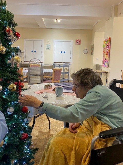 Residents decorate for Christmas at Corton House in Norwich