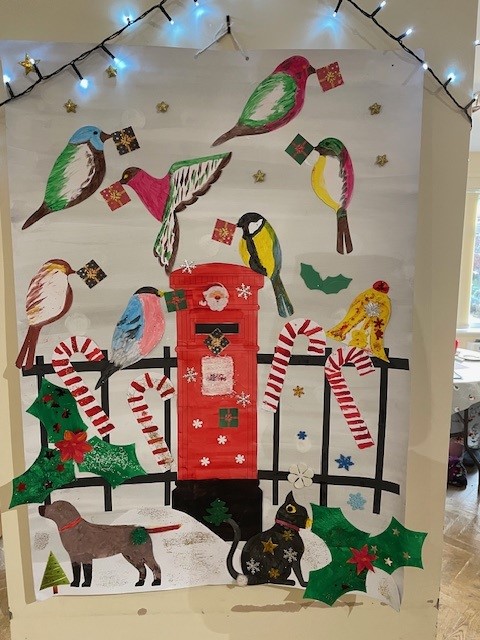 Christmas themed artwork made by Norwich care home residents.